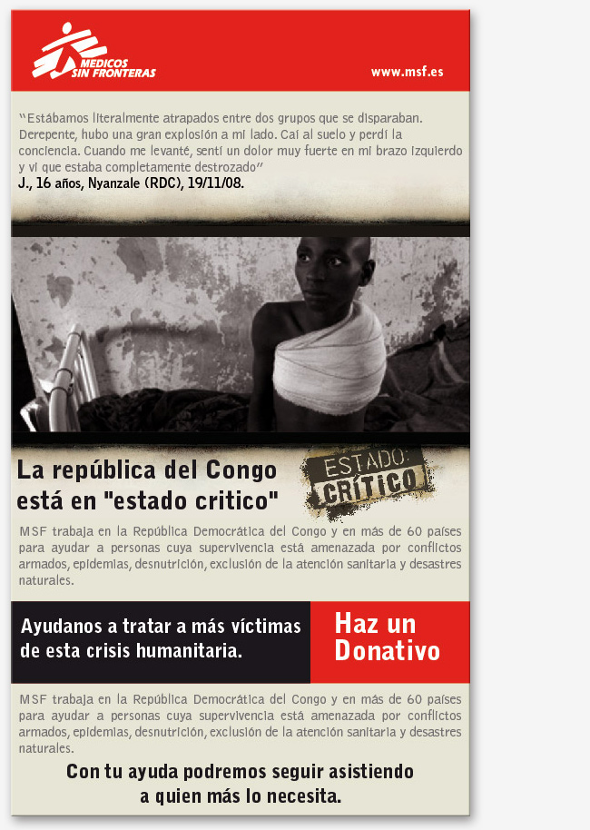 Campaña de e-mail marketing para MSF: Estado crítico en la República del Congo