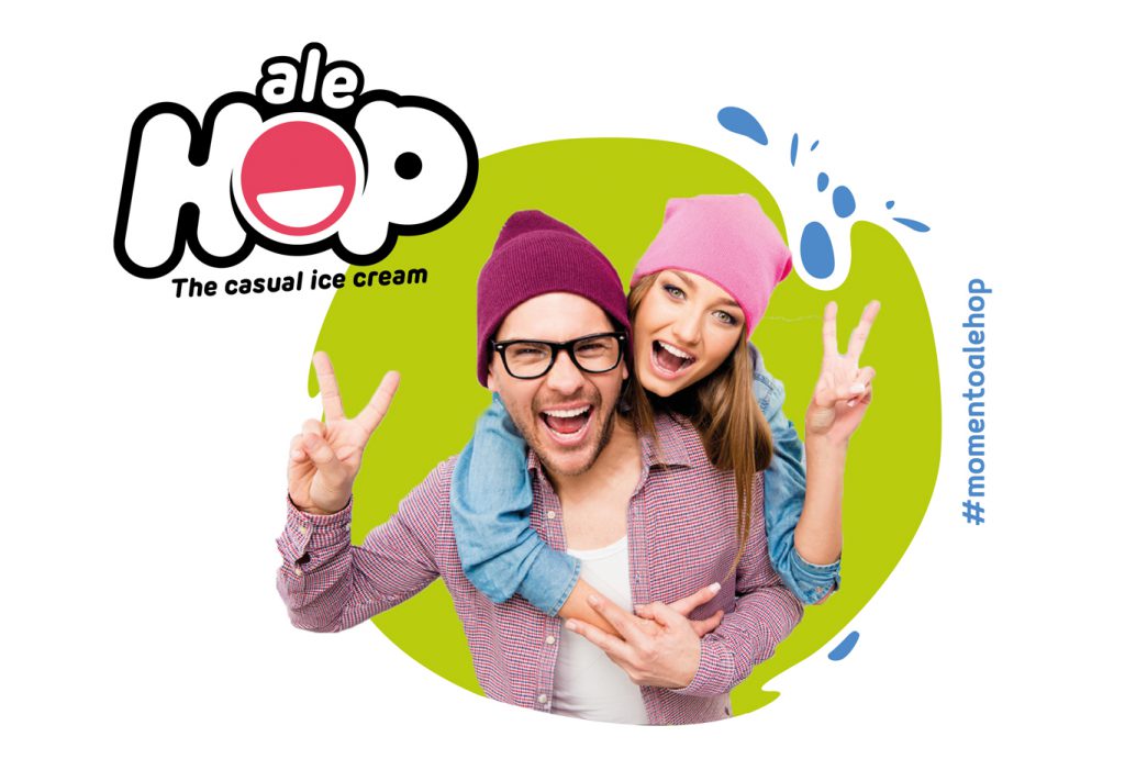 Branding y reposicionamiento de la marca horeca de helados alehop - Rediseño de logotipo, packaging y catálogos
