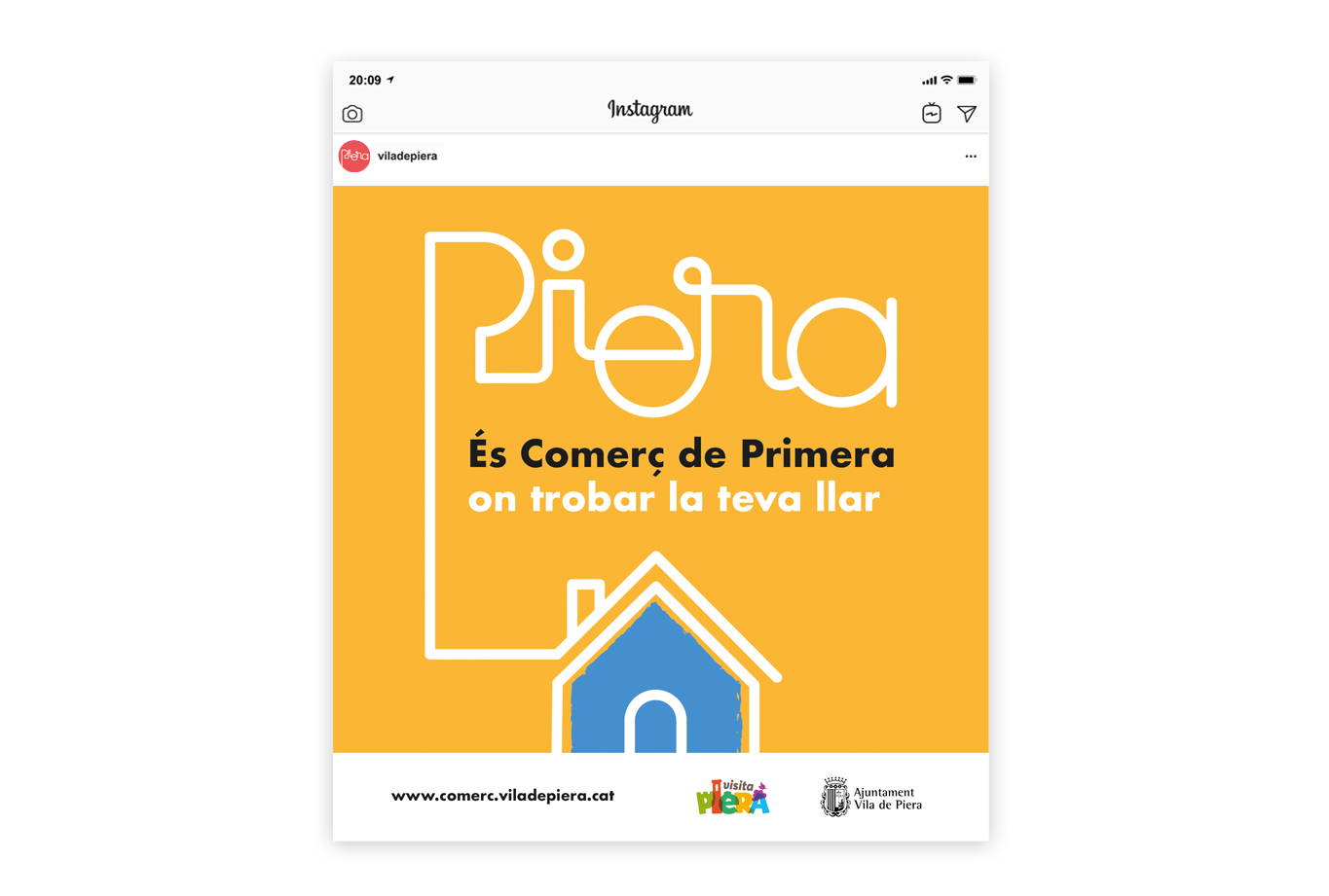 Campanya de publicitat per promocionar el comerç de proximitat a la Vila de Piera - Xarxes socials - Llar