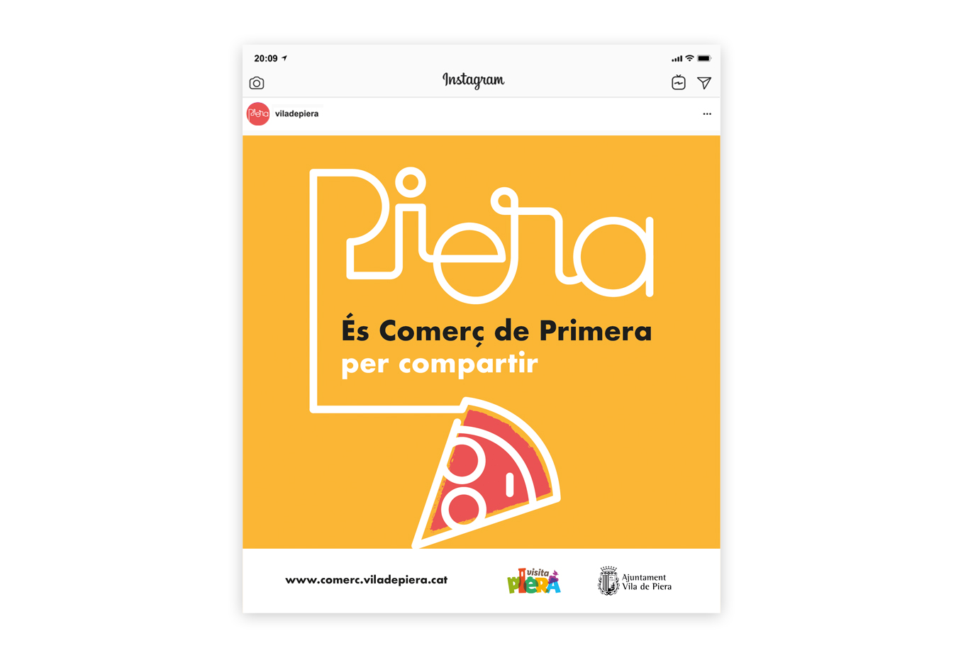 Campanya de publicitat per promocionar el comerç de proximitat - Xarxes socials - Pizza