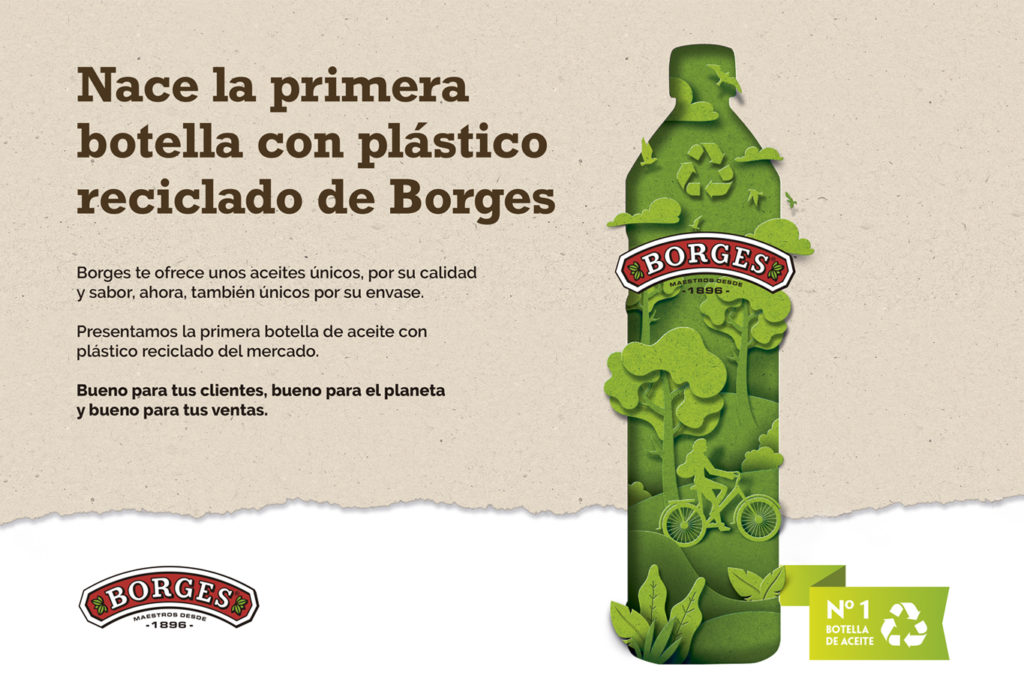 Creación de la identidad corporativa la presentación de la botella de plástico reciclado