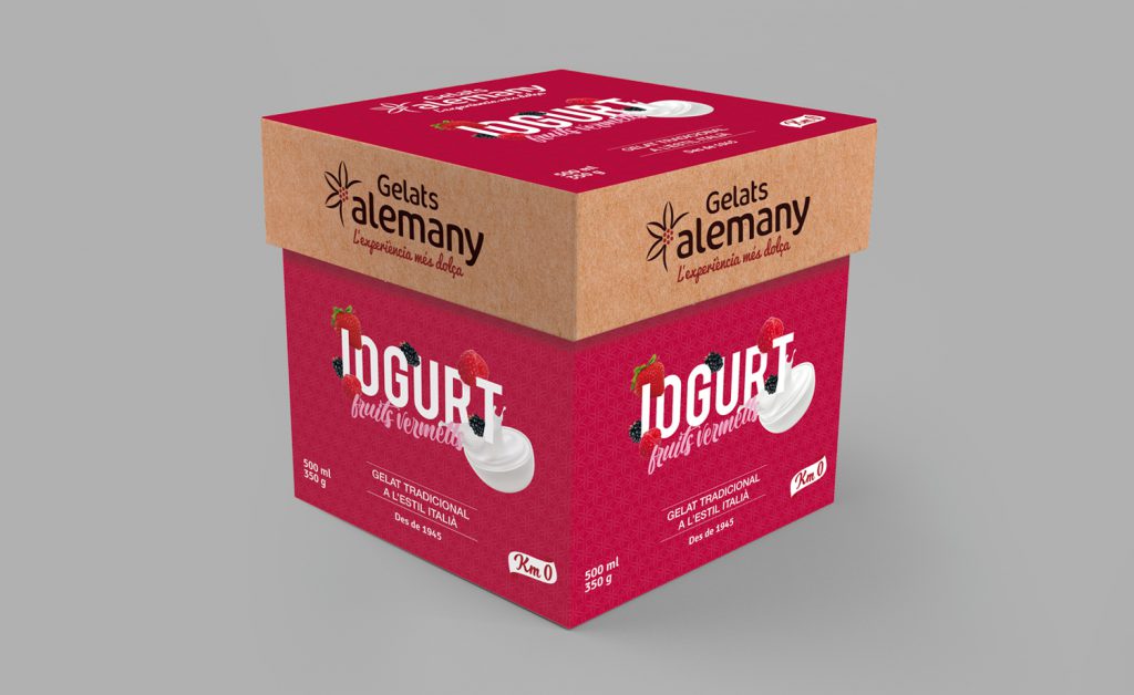 Diseño de packaging sostenible y eco para helados Alemany