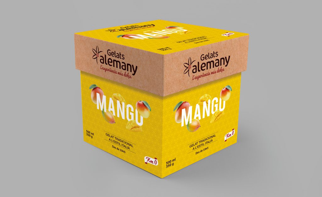 Diseño de packaging sostenible y eco para helados Alemany