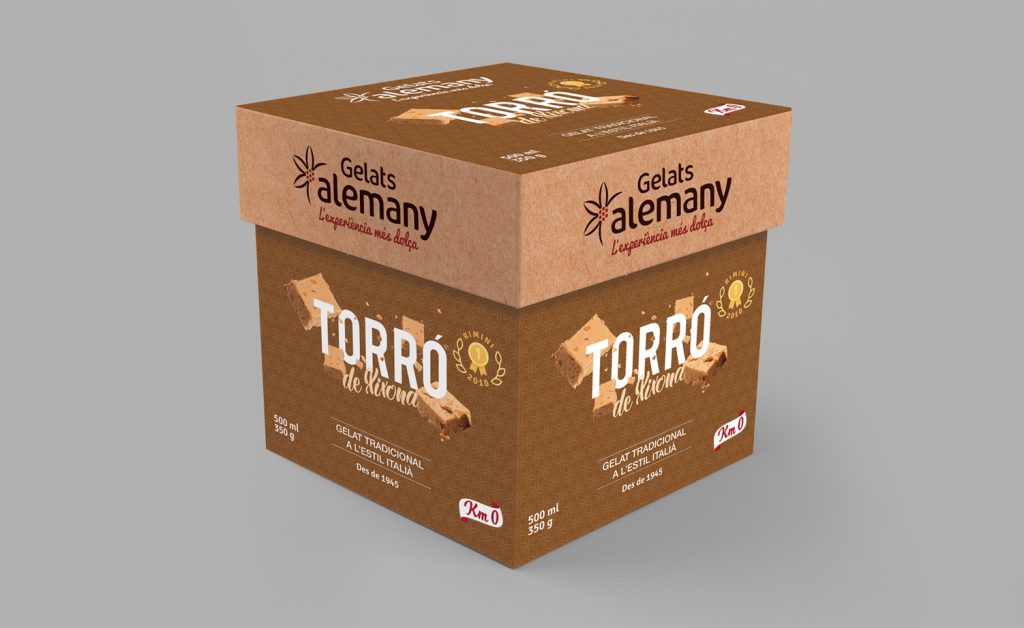 Diseño de packaging sostenible y ecofriendly para helados Alemany