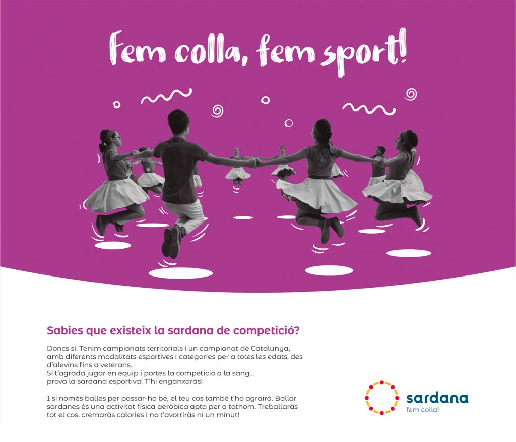 Fem colla, fem esport - imatge corporativa de la marca Sardana