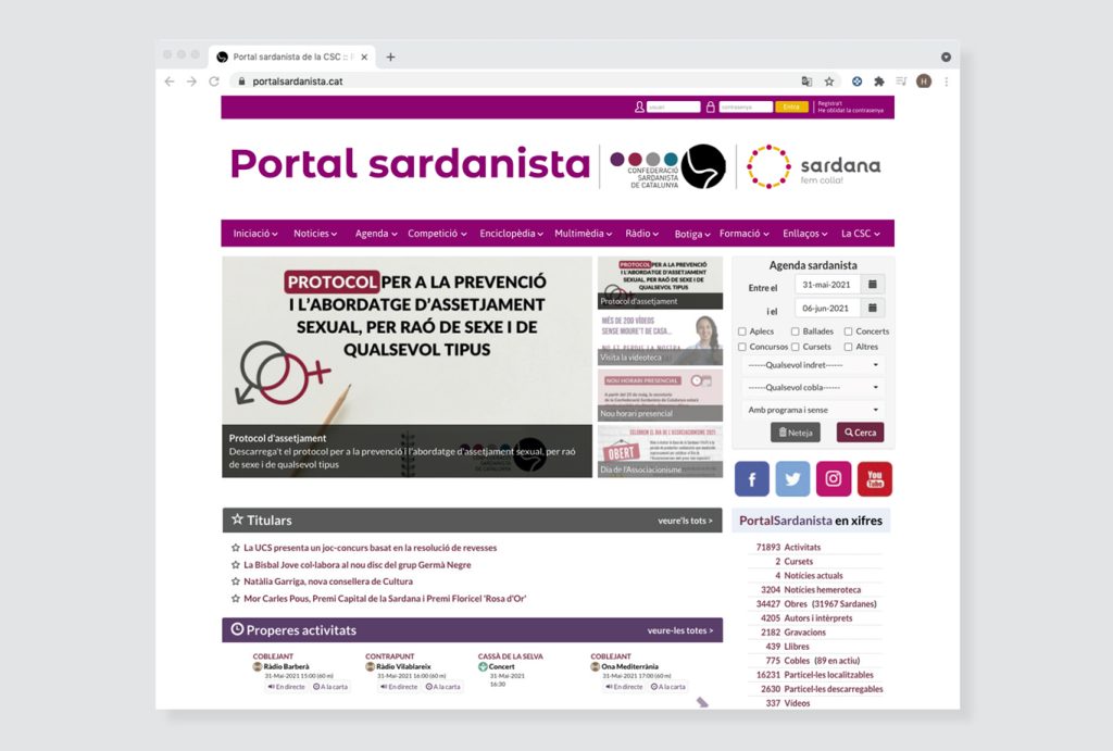 Arquitectura de la imatge corporativa de la marca Sardana pel portal sardanista