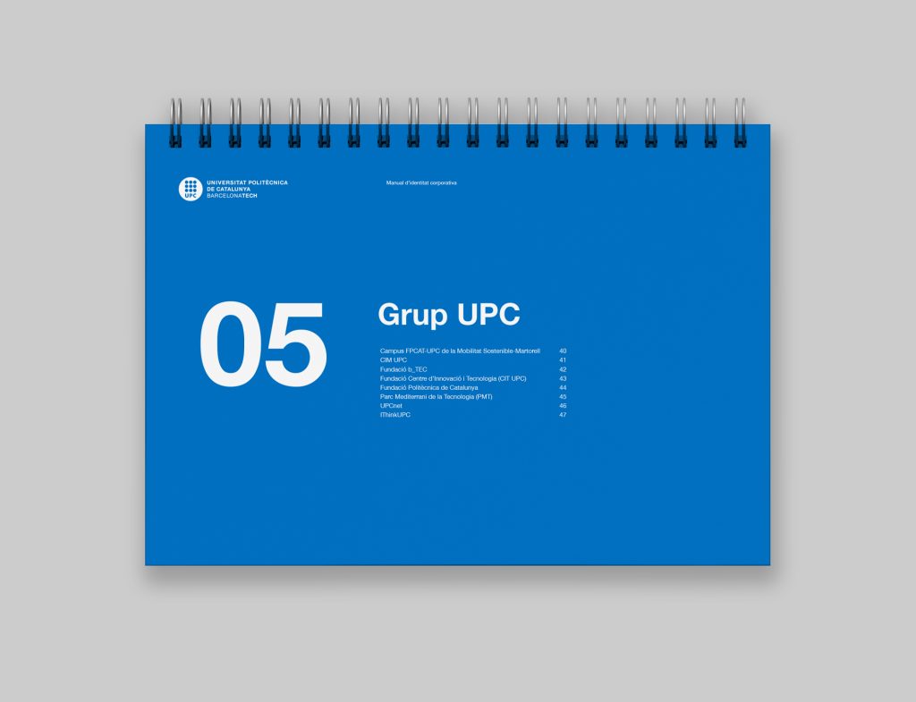 diseño de manual de identidad corporativa para la Universitat Politècnica de Catalunya BarcelonaTech