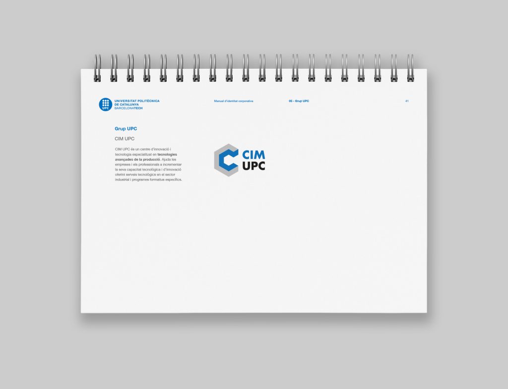 diseño de manual de identidad corporativa para la Universitat Politècnica de Catalunya BarcelonaTech