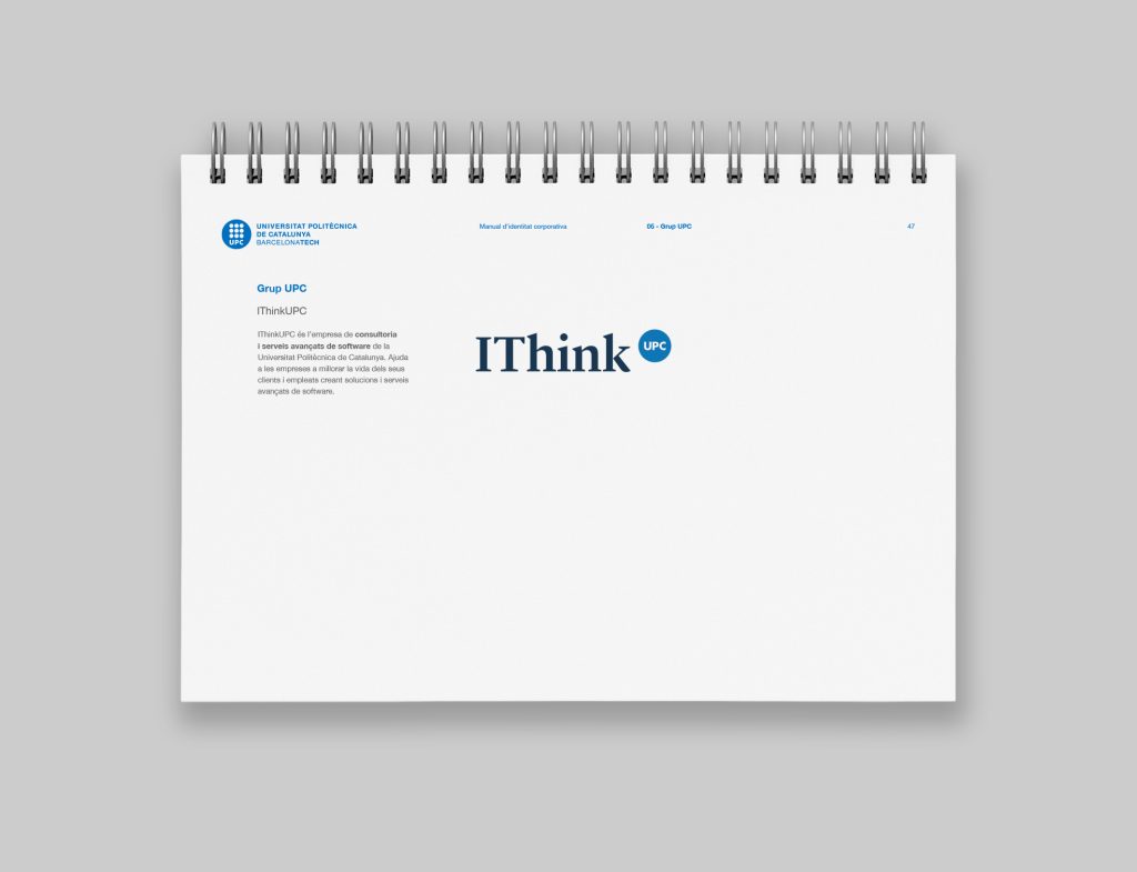diseño de manual de identidad corporativa para la Universitat Politècnica de Catalunya BarcelonaTech