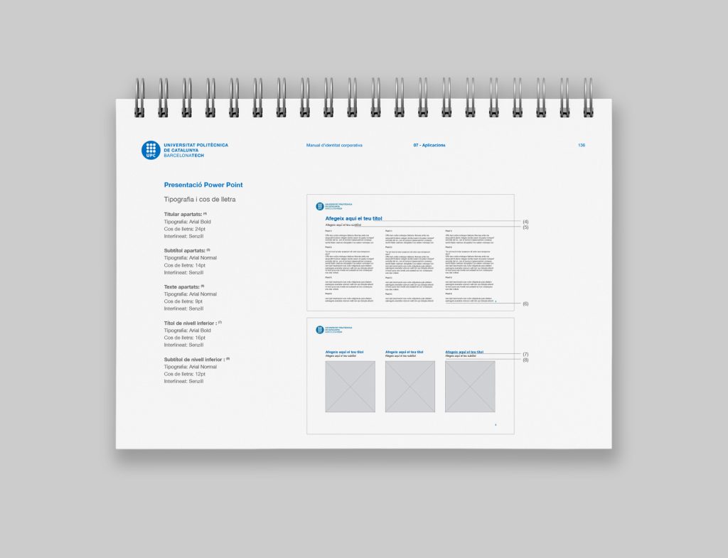 El diseño de manual de identidad corporativa para la Universitat Politècnica de Catalunya BarcelonaTech