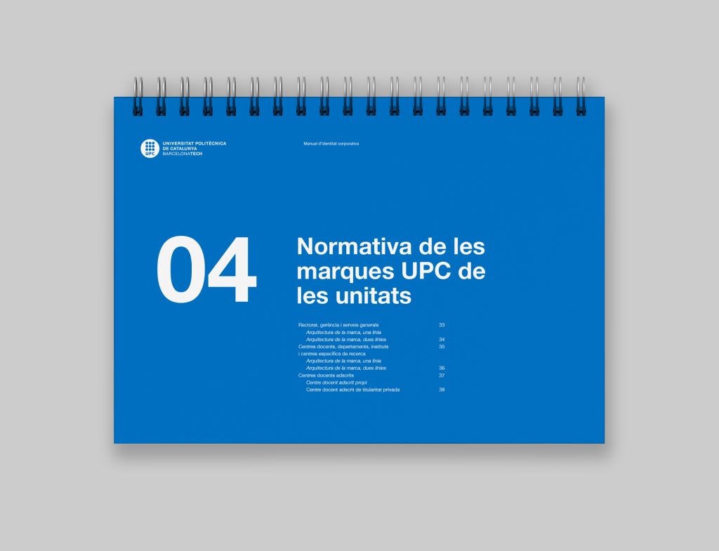 disseny de manual d'identitat corporativa per a la Universitat Politècnica de Catalunya BarcelonaTech