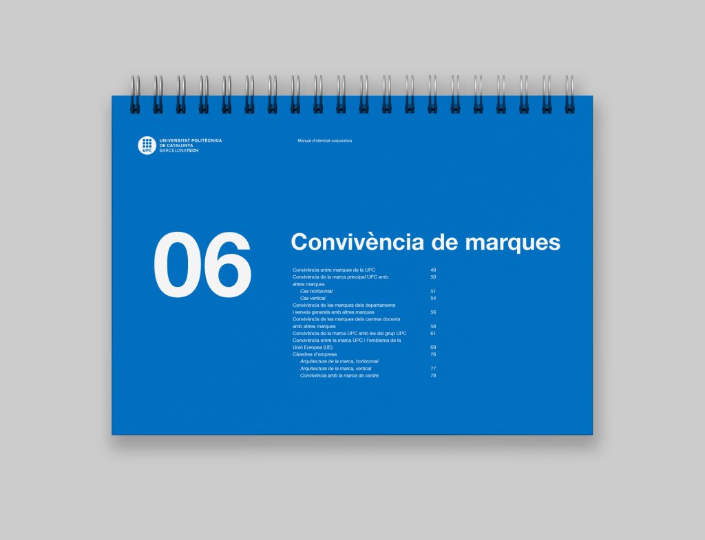 disseny de manual d'identitat corporativa per a la Universitat Politècnica de Catalunya BarcelonaTech
