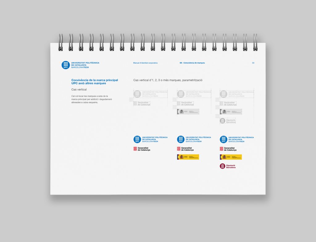 disseny de manual d'identitat corporativa per a la Universitat Politècnica de Catalunya BarcelonaTech