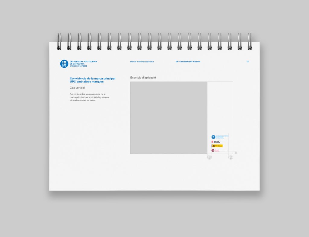disseny de manual d'identitat corporativa per a la Universitat Politècnica de Catalunya BarcelonaTech