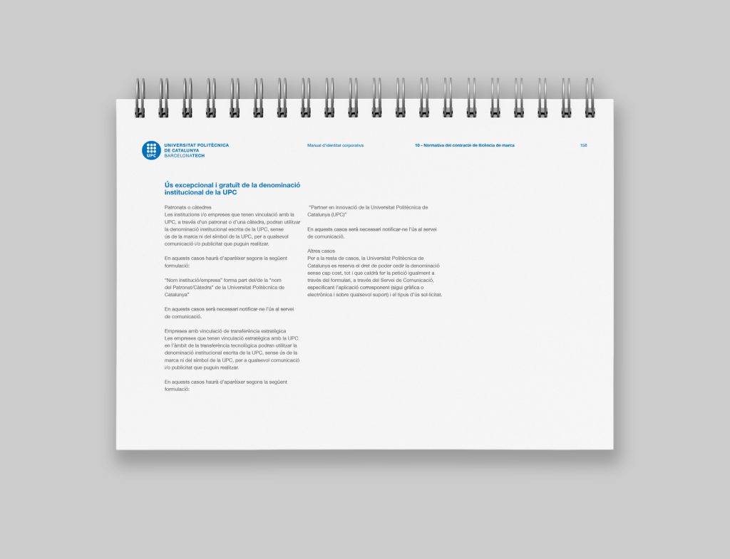 disseny de manual d'identitat corporativa per a la Universitat Politècnica de Catalunya BarcelonaTech