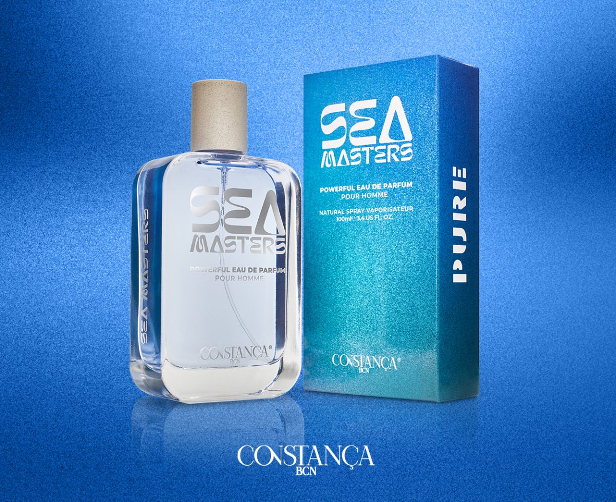 Diseño de packaging del perfume Sea Masters para Constança Barcelona