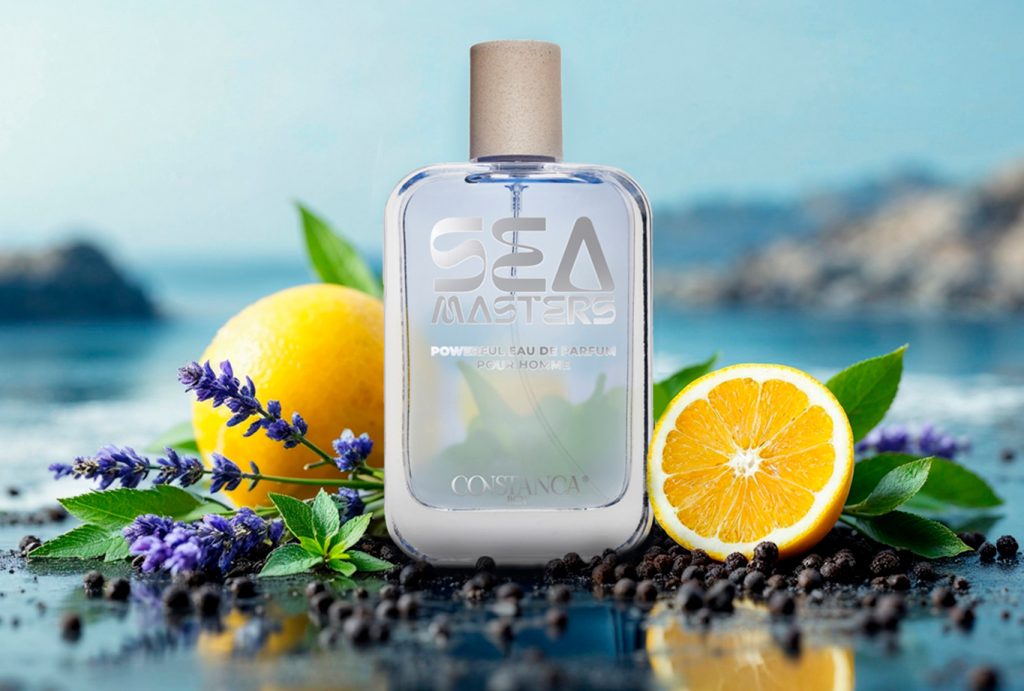 Branding, imagen de producto y diseño de packaging del perfume Sea Masters para Constança Barcelona