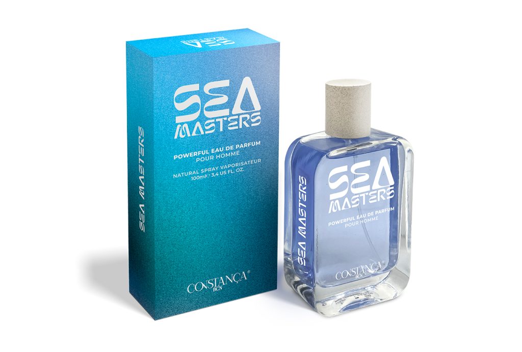 Branding, imagen de producto y diseño de packaging del perfume Sea Masters para Constança Barcelona