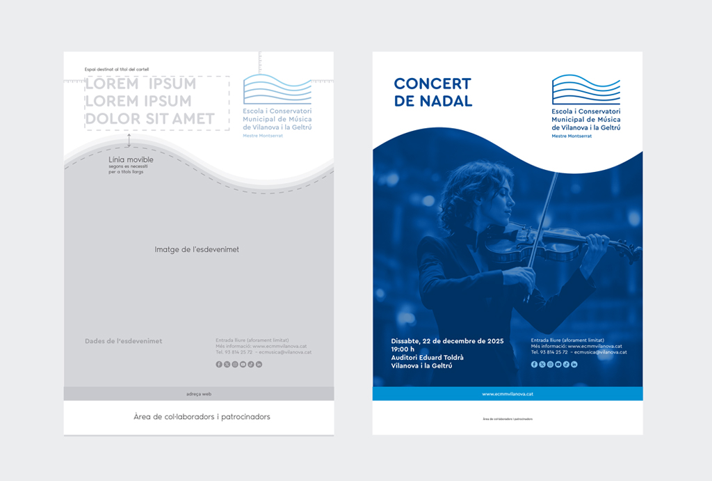 Disseny del logotip pel Conservatori de Música de Vilanova en el seu 50è aniversari