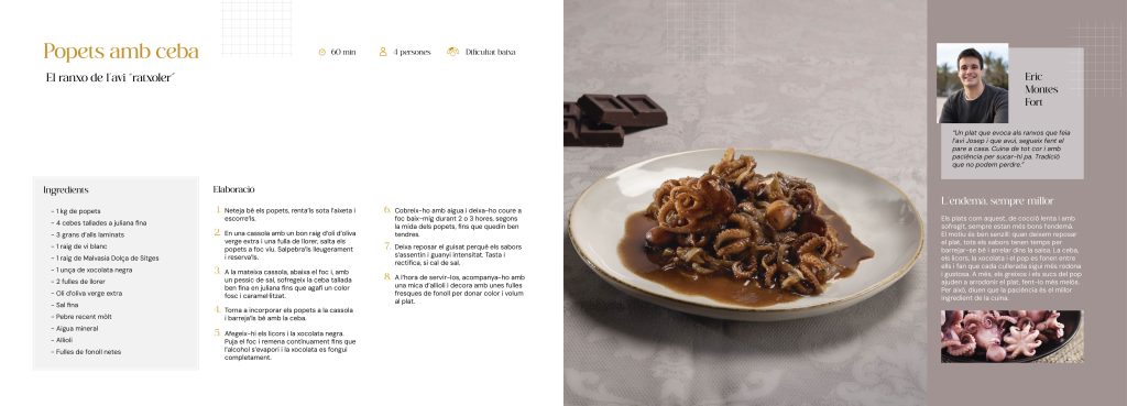 Diseño del libro de recetas de la cocina marinera del Garraf Pulpitos