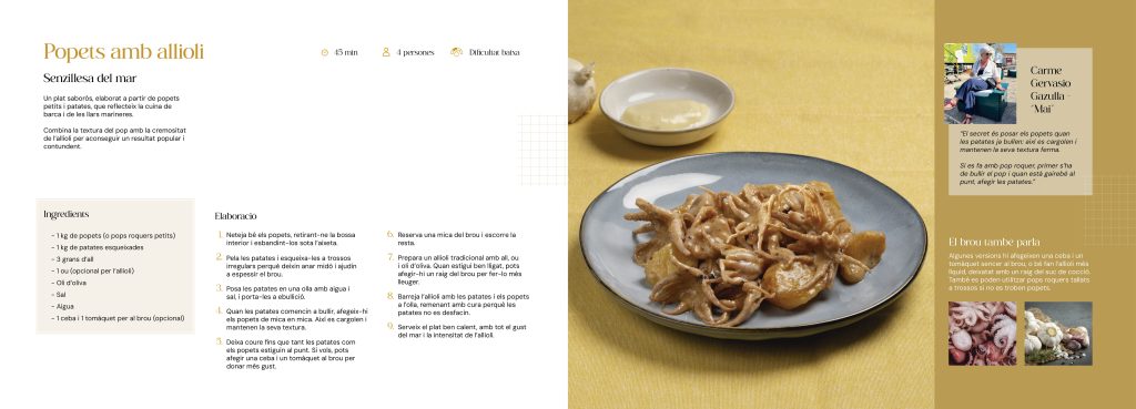 Diseño del libro de recetas de la cocina marinera del Garraf Pulpitos