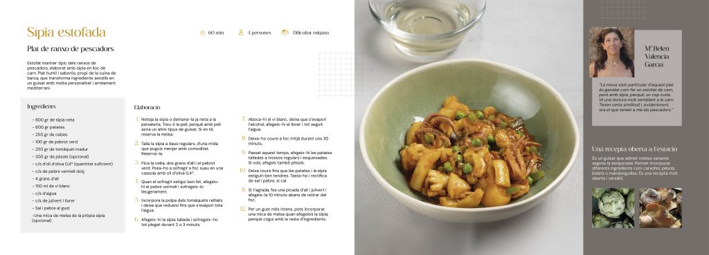 Diseño del libro de recetas de la cocina marinera del Garraf Sepia