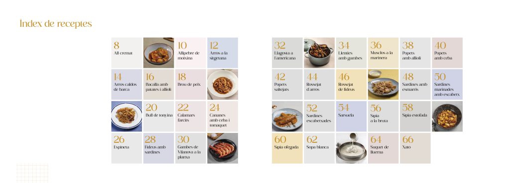 Disseny del llibre de receptes de la cuina marinera del Garraf