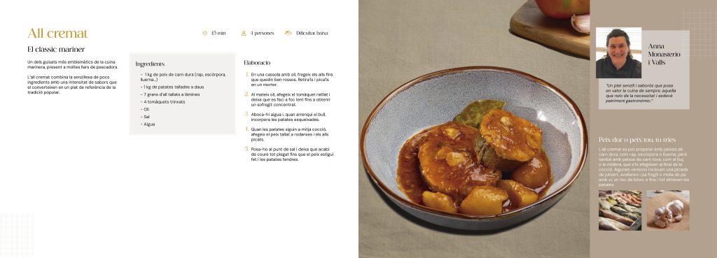 Disseny del llibre de receptes de la cuina marinera del Garraf All Cremat