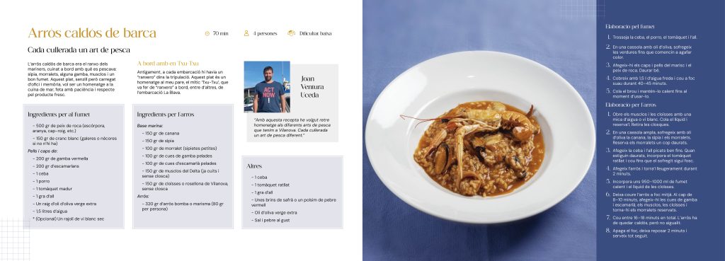 Disseny del llibre de receptes de la cuina marinera del Garraf Arròs Caldòs
