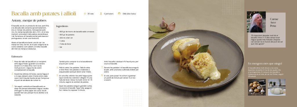 Disseny del llibre de receptes de la cuina marinera del Garraf Bacallà