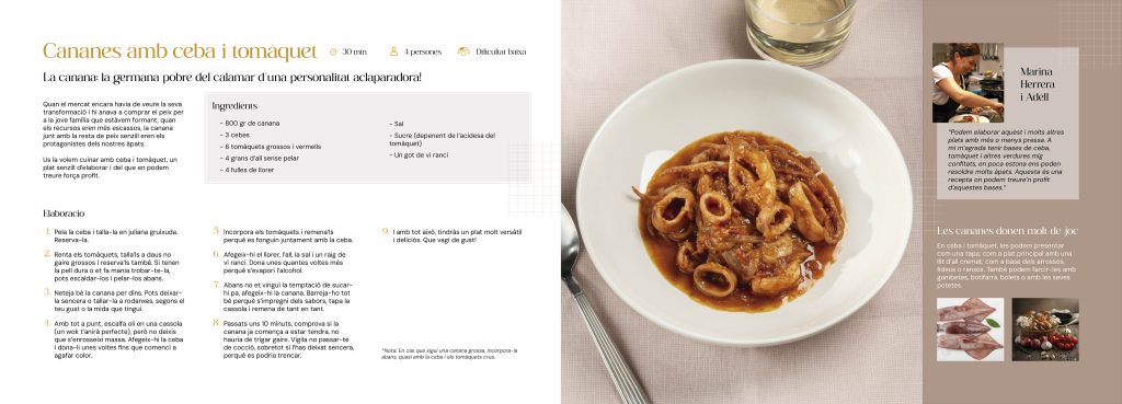 Disseny del llibre de receptes de la cuina marinera del Garraf Rossejat Cananes