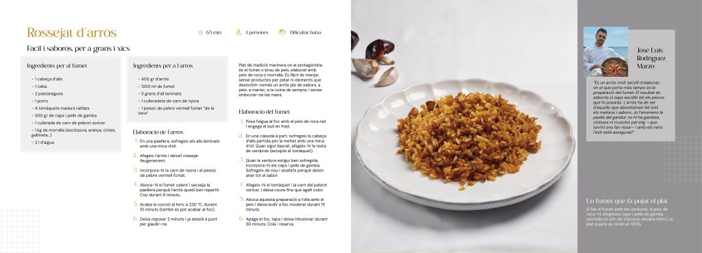Disseny del llibre de receptes de la cuina marinera del Garraf Rossejat