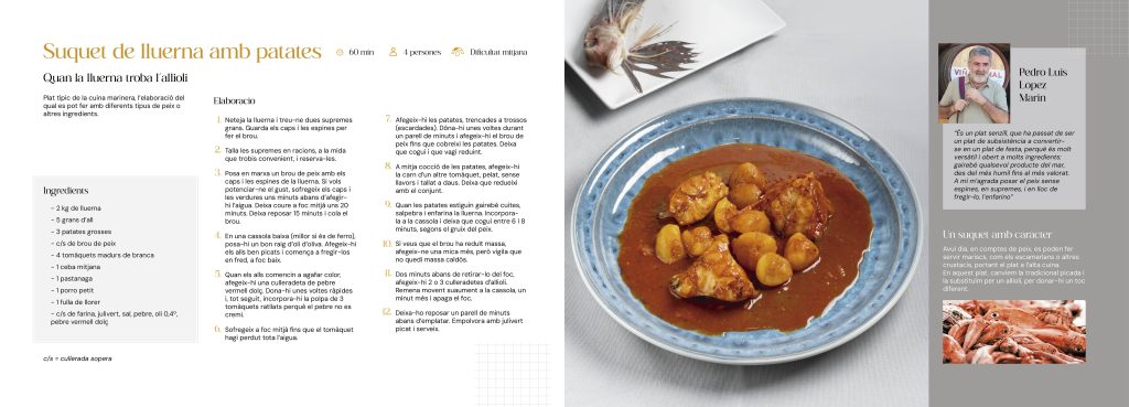 Disseny del llibre de receptes de la cuina marinera del Garraf Suquet